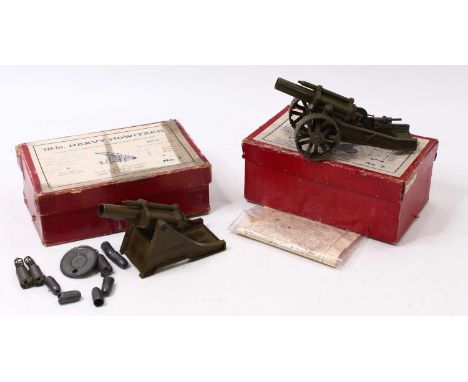 Britains group of 2 Military Sets to include No. 2 18" Heavy Howitzer mounted on tractor wheels for field operation, finished