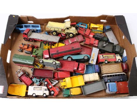 Matchbox/Dinky and Corgi Tray containing a quantity of various loose and playworn diecast to include; No. 421 Hindle Smart He