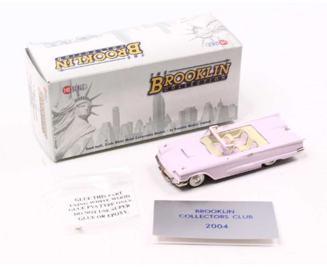Brooklin Models Ltd, 1/43rd scale white metal model of a BRK 64X Pair of Squares 1958 Ford Thunderbird Convertible, cameo ros