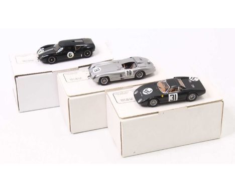MPH Models 1/43 scale group of 3 plastic and resin racing limited edition models to include; No.752 Mercedes Benz 300 SLR 195