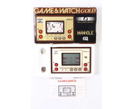 Nintendo 1981 Gold Series No. MH-06 Battery operated Game &amp; Watch Manhole with Alarm Function, housed in polystyrene pack