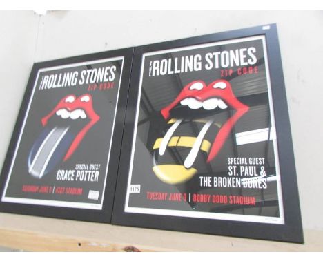 2 limited edition prints 'The Rolling Stones Zip Code' June 8th with Grace Potter 381/500 and June 9th St. Paul and The Broke