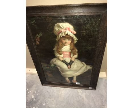 A portrait of a girl in wooden frame dated 1879 ****Condition report**** Postage to Mainland UK £35+VAT=£42
