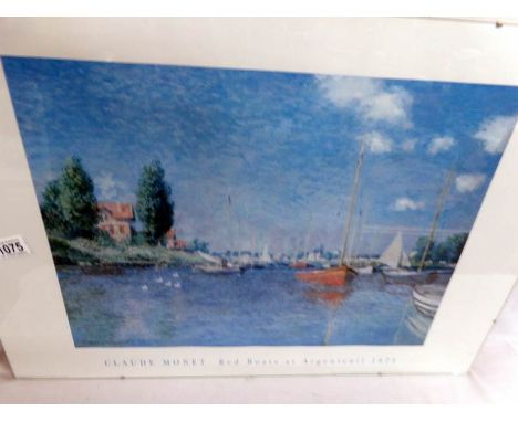 Claude Monet (1840-1926) print entitled 'Red Boats at Angenteuil, 1875'.