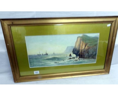 A watercolour seascape signed T Malhouson?, framed and glazed.
