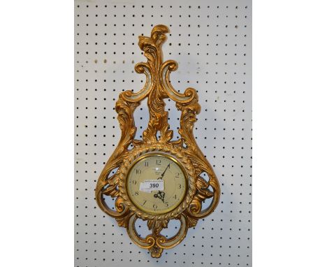 A Smiths eight day wall clock with gilded Rococo frame