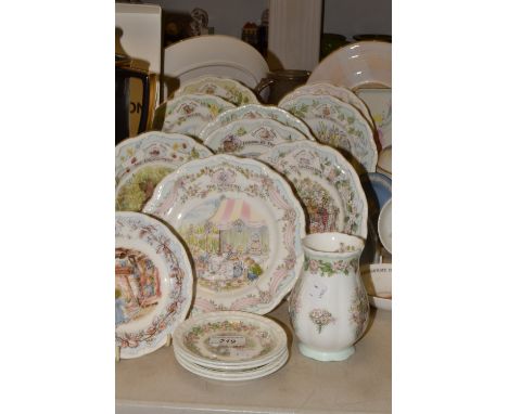 Royal Doulton Brambly Hedge collection - vase, plates, Four Seasons small plates 