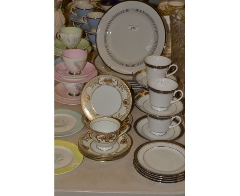 Teawares - a Noritake part tea service, another, a Queen Anne china part tea service, plates; etc