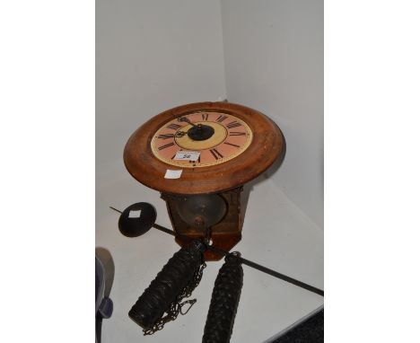 A Victorian pendulum wall clock c.1890