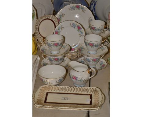 Teawares - a Roslyn China Linley pattern part tea service, another