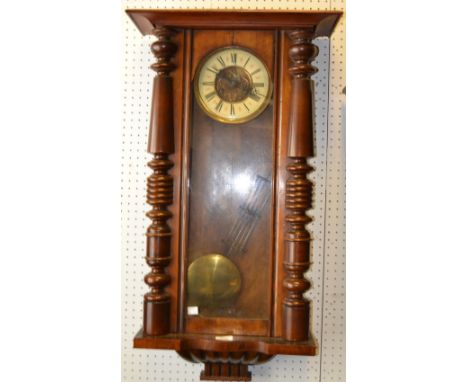 A Vienna wall clock with walnut case