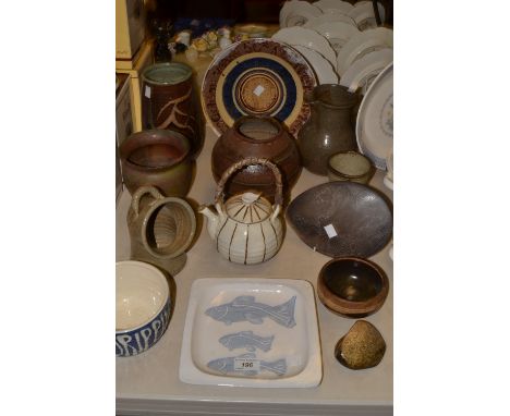 Studio Pottery - a Jane Hamlyn table salt;  a David Leach Beaker; a globular vase etc (13)