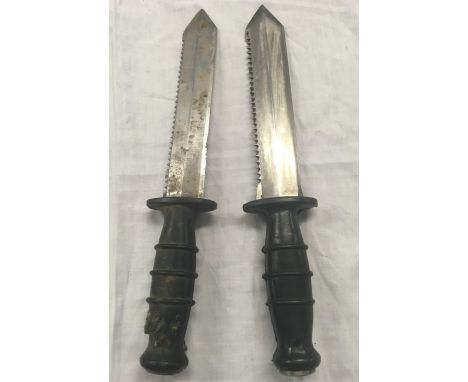 2 ROYAL NAVY DIVERS KNIVES BY JOHN NOWILL &amp; SONS SHEFFIELD, NO SCABBARD