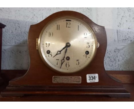 1930's MAHOGANY CHIMING MANTLE CLOCK