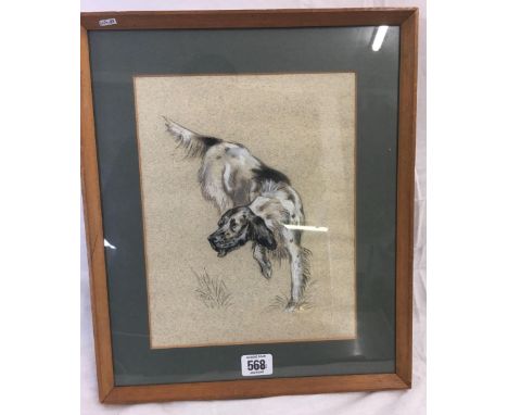 WATERCOLOUR OF AN ENGLISH SETTER, INSCRIBED HENRY WILKINSON TO THE REVERSE