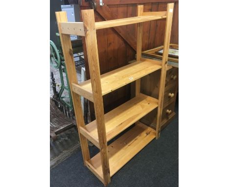 STRIPPED PINE 4 SHELF STORAGE UNIT, 33'' WIDE