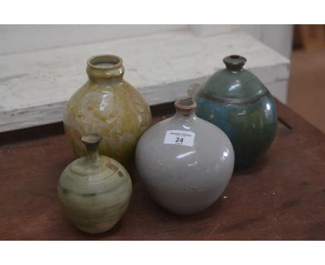 Carolina M. Valvona, a group of four glazed studio pottery vases (4)