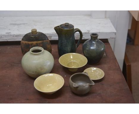 Carolina M. Valvona, a mixed lot of studio pottery including jugs, vases, bottle and stopper etc (a lot)