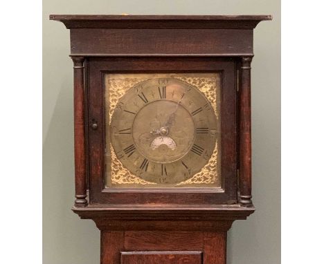 WELSH LONGCASE CLOCK late18th Century, having brass dial, inscribed John Roberts, 30 hour, oak encased (pendulum included but