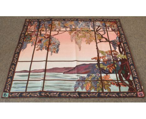 A Signare Tapestry Design 'WH Louis Tiffany Oyster Bay' machine made tapestry wall hanging - 100% cotton, depicting a stained