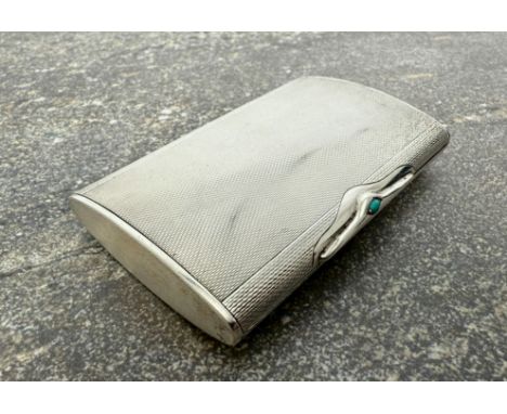 An early 20th century Continental .835 silver card case - stamped marks to lip at front edge, of domed rectangular form with 