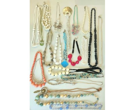 A large collection of vintage and modern costume jewellery