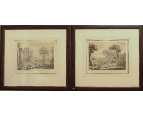 Richard Earlom after Claude Lorraine  Plates 87 and 99 from Liber Veritatis etching with brown mezzotint 8¾ x 10¾in (22 x 27.