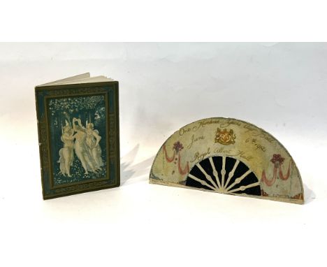 Two Royal Albert Hall ball dance cards from Summer and Winter Balls, early 20th century - comprising a folding semi-circular 