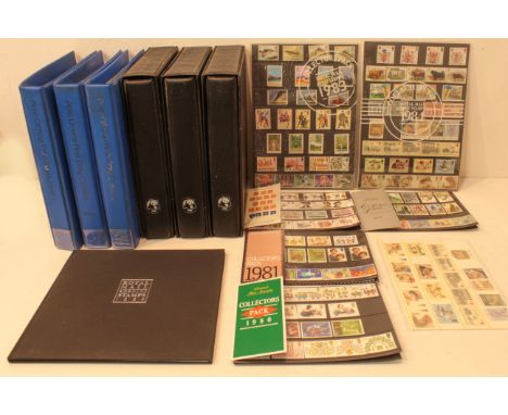 A collection of 1980s GB British mint stamps and FDCs -  1. six British Mint Stamps Collectors Packs (51 sets,1979-1984);  2.