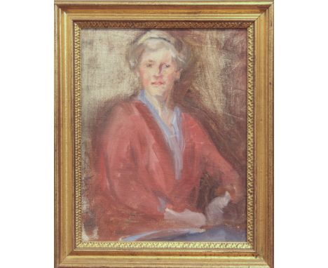 Attributed to Harry Rutherford Sketch for portrait of a lady oil on board 9½ x 7¼ in. (24 x 18.5cm)       Condition: Good