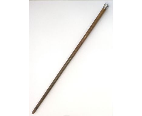 A George V silver mounted malacca walking cane - London 1919, lacks ferrule, 90.5cm long.