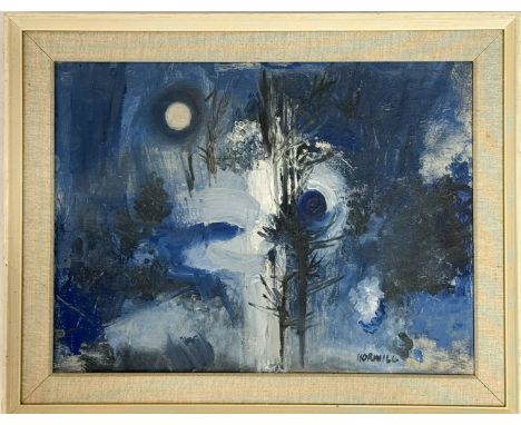 John Horwill, ARCA (British, 1927-1997) Moonlit woodland landscape oil on canvas, signed lower right 11½ x 15½in (29.25 x 39.