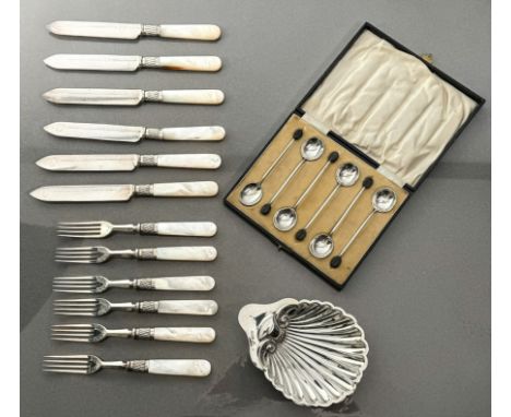 Three silver and silver plated items, comprising - 1. A late-Victorian silver butter shell, James Deakin & Sons, Sheffield 19