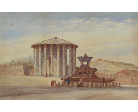 Arthur A. Wilkinson (British, c.1860-1930) 'Rome 1878' watercolour, signed and inscribed lower left, gold painted frame 11 x 