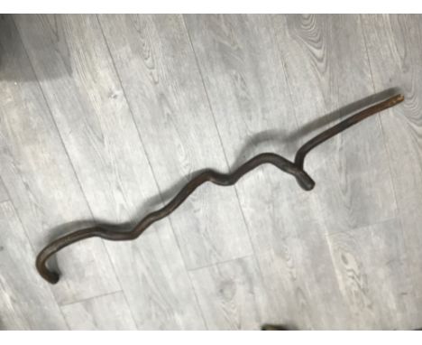 Folk art root wood walking stick