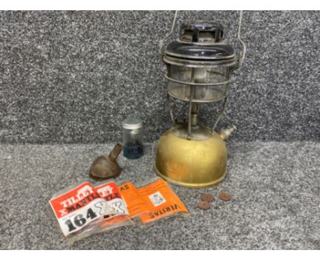 Brass tilly lamp with box of bits