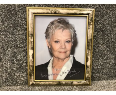 Signed portrait of judi dench in nice modern frame