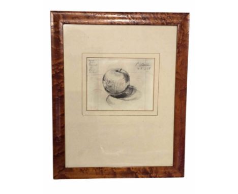 Pablo Picasso - 1881 - 1973
Pencil still-life study of an apple. Annotated top left and signed top right.
Dated 1957.
A windo