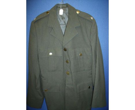 RAF jacket mans bush issue and service dress jacket with white rose epaulette badges (2) 