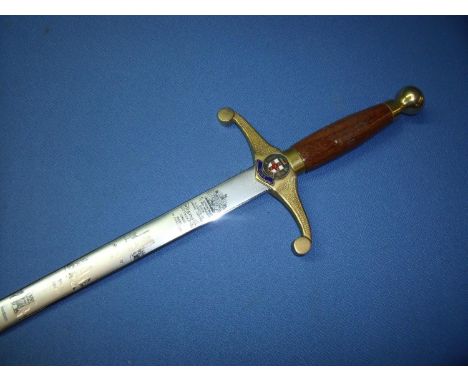 City of York Presentation Sword Commemorating 1900 years AD 71-1971, the brass cross piece with enamel York Crest and engrave