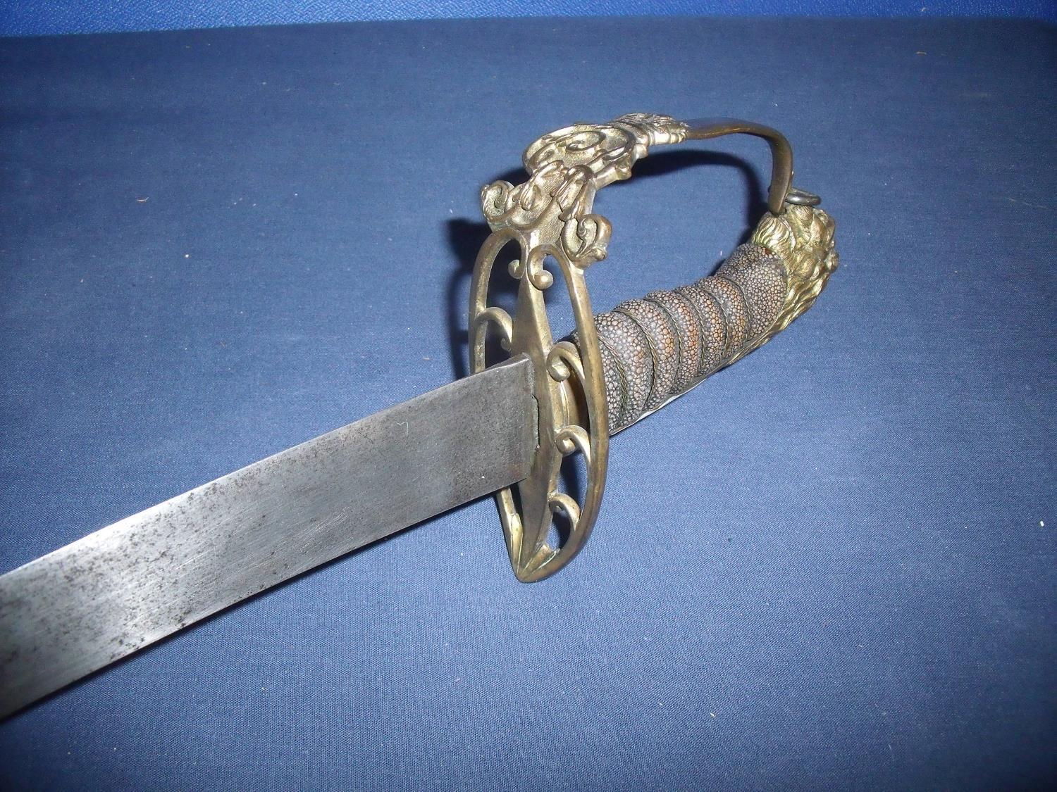 British 1803 pattern flank Officers sword with 31 inch curved blade
