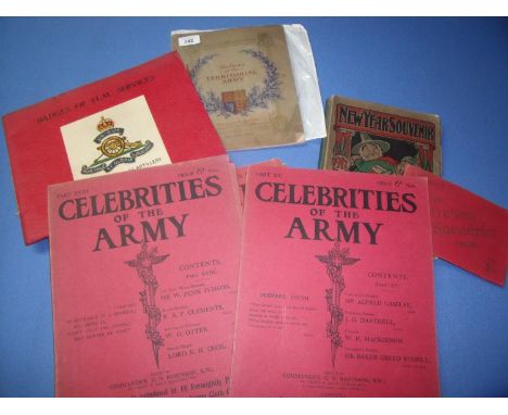 Selection of military ephemera and paperwork including Badges of HM Services, Royal Regiment of Artillery, Celebrities of the