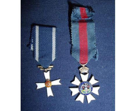 Group of various assorted miniature medals including Norwegian King Haakon VII Freedom Cross and a miniature enamel &amp; gil