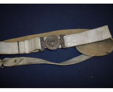 Victorian Border Regiment 2nd Volunteer Battalion officers waistband and clasp circa 1887-1900, with silvered circlet inscrib