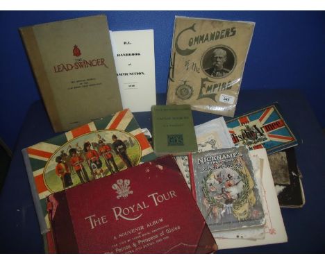 Interesting collection of military related ephemera, mostly pre WWI, including various booklets Commanders of the Empire, The