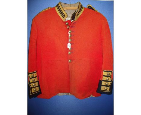 Later 19th/early 20th C Bandsman's tunic with label for James Beavers Huddersfield and named to J. Huxley, with gilt harp but