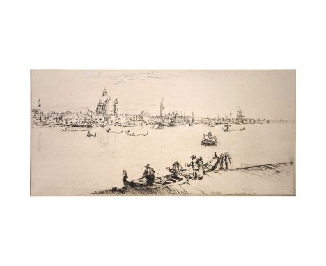 James Mcbey, Giudecca, Venice, drypoint, 15x31cm.Qty: 1Condition report:Original drypoint. No damage to the paper, colour is 