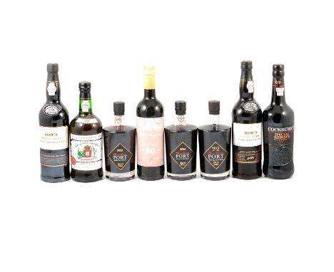 Twelve assorted bottles of port and madeira wine including:Fonseca Bin 27 150cl, wooden boxGraham's Natura Reserve, boxed gif