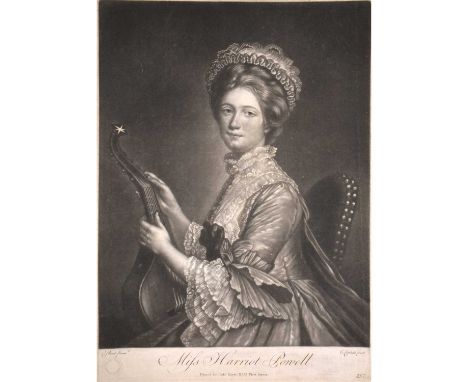 C Corbutt after C Read, Miss Harriet Powell, mezzatint, 35x25cm, with the blind stamp of Milne Cooper collection; together wi