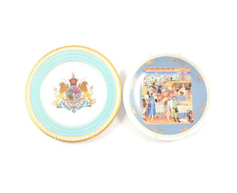 Spode, 'The Imperial Plate of Persia' a limited edition wall plate, 27cm diam; and another Persian commemorative plate by D'A